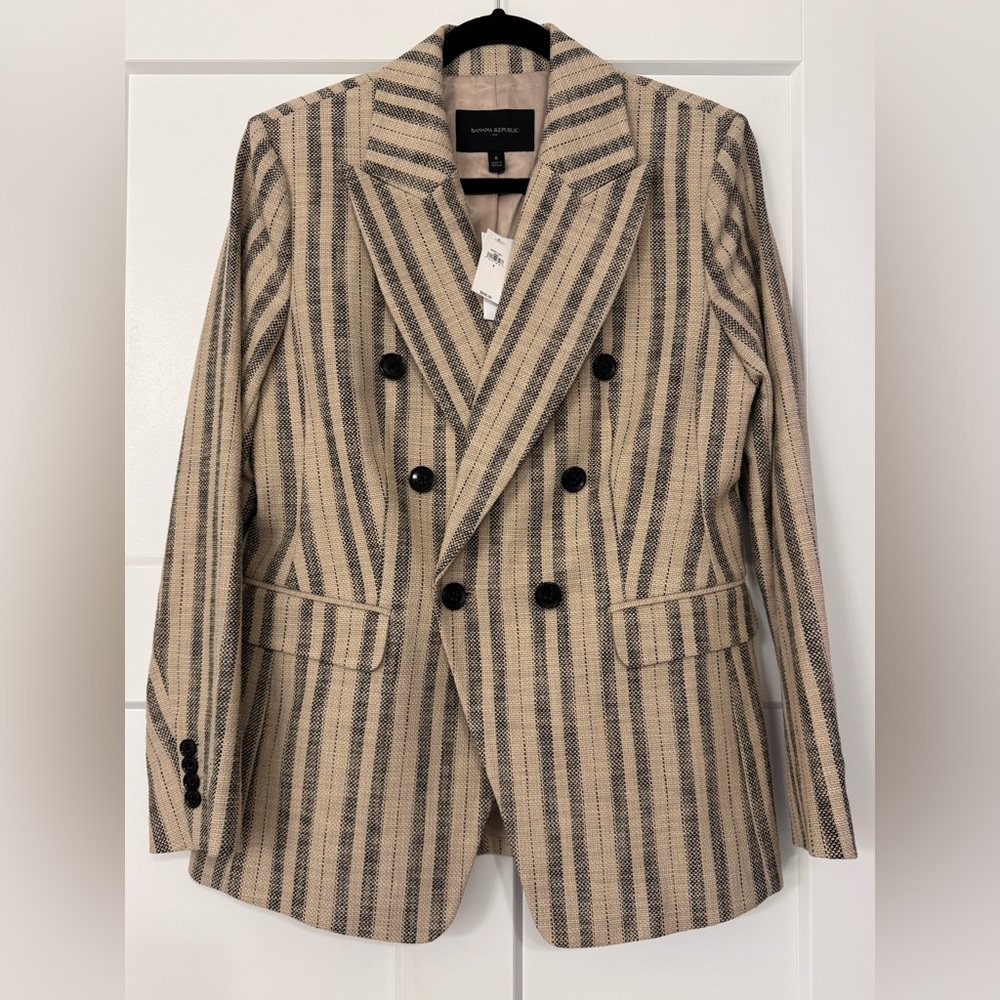 Banana Republic Factory Striped Blazer - Tan and Black